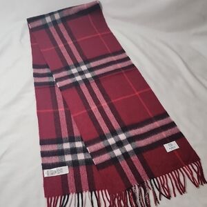 Burberry Red and Black Checkered Scarf